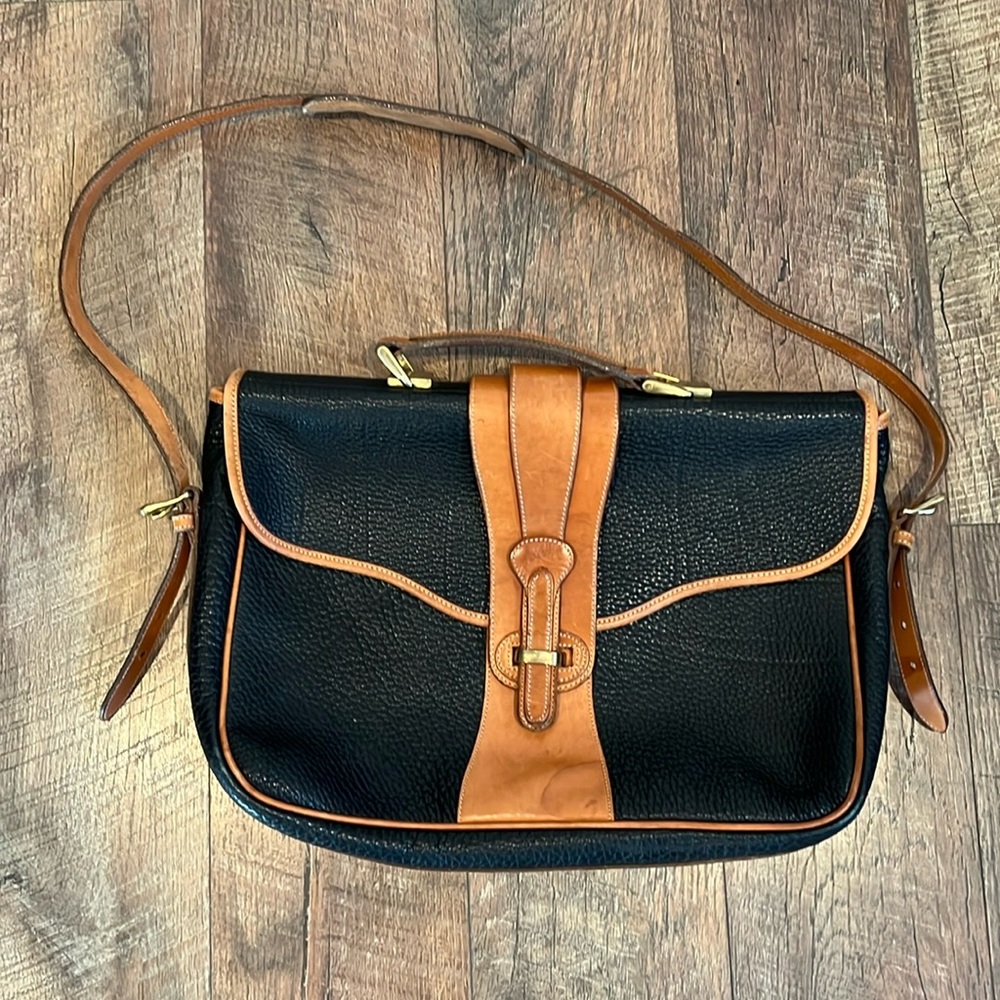 Dooney & Bourke Black and Tan Laptop Bag